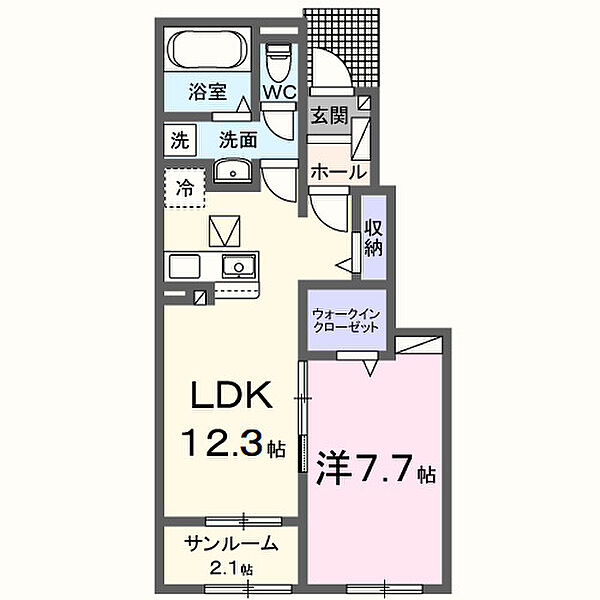 カトル　セゾン　Ｂ 103｜鳥取県米子市富益町(賃貸アパート1LDK・1階・50.14㎡)の写真 その2