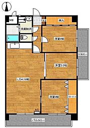 エクセルハイツMATSUO 3LDKの間取図画像