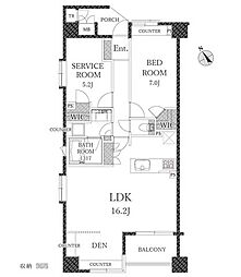 東急ドエルアルス桜木町博物館通り 1SLDKの間取図画像