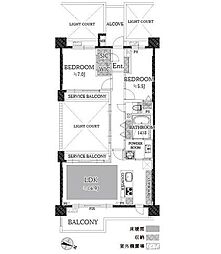 サウススクエア 2LDKの間取図画像