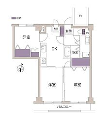 成増ガーデンハイツ 3DKの間取図画像