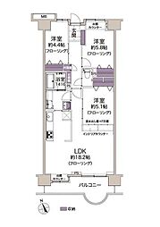 東急ドエルアルス多摩川 3LDKの間取図画像