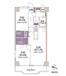 洋伸小豆沢公園マンション 2LDKの間取図画像