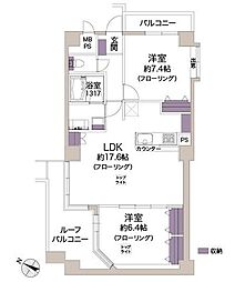 キャニオンマンション溝の口 2LDKの間取図画像