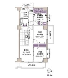 コスモ赤羽 2SLDKの間取図画像