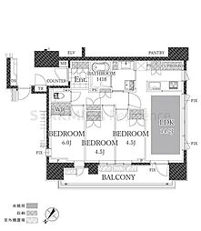 クレヴィア茗荷谷文京の丘 3LDKの間取図画像