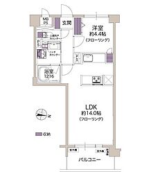 ライオンズプラザ石川台 1LDKの間取図画像