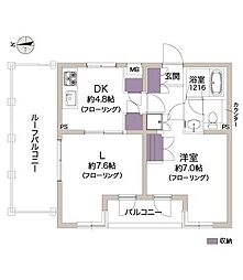 プライマリー桜新町 1LDKの間取図画像