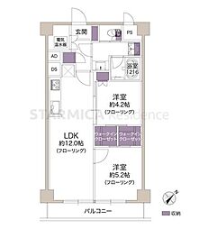 ライオンズマンション初台 2LDKの間取図画像