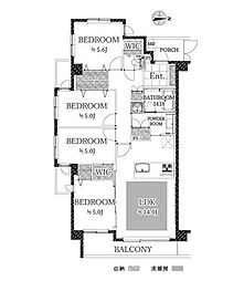 コンフィール千歳烏山 4LDKの間取図画像
