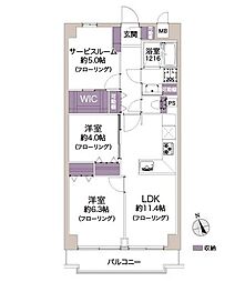 エンゼルハイム竹の塚駅前 2SLDKの間取図画像