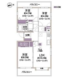 石神井公園パーク・ホームズ 3LDKの間取図画像