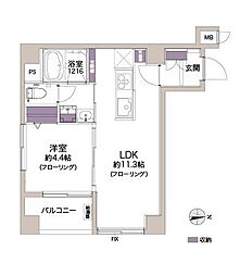 ライオンズマンション千駄木 1LDKの間取図画像