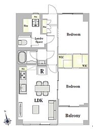 牡丹町住宅 2LDKの間取図画像