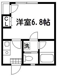レジデンスフジタ 1Kの間取図画像