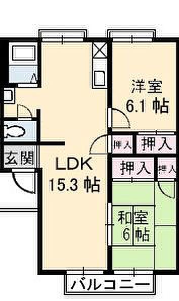 香川県高松市仏生山町甲(賃貸アパート2LDK・1階・57.54㎡)の写真 その4