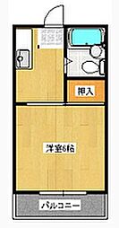 JR高徳線 昭和町駅 徒歩25分の賃貸マンション 2階1Kの間取り