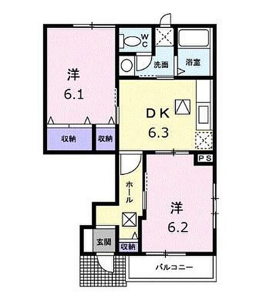 香川県高松市太田下町(賃貸アパート2DK・1階・46.92㎡)の写真 その4