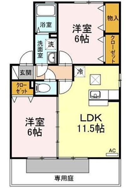 香川県高松市春日町(賃貸アパート2LDK・1階・53.73㎡)の写真 その4