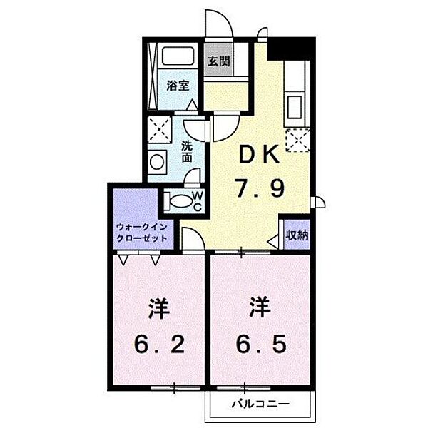 香川県善通寺市大麻町(賃貸アパート2DK・1階・48.28㎡)の写真 その2