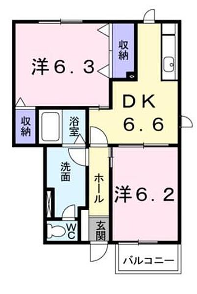 香川県高松市国分寺町新居(賃貸アパート2DK・1階・47.93㎡)の写真 その4