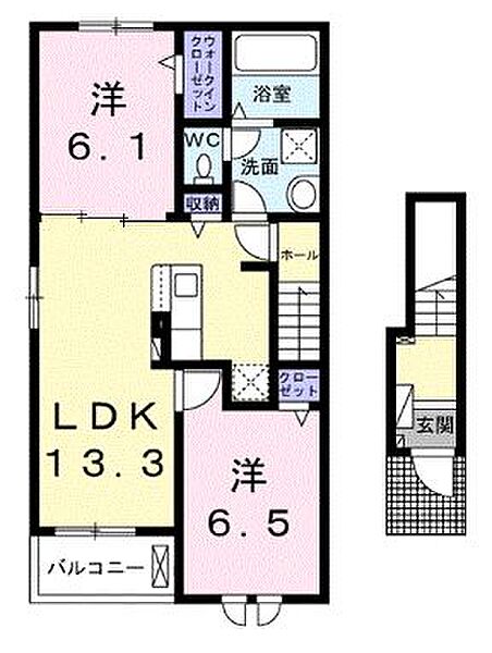 香川県高松市郷東町(賃貸アパート2LDK・2階・59.55㎡)の写真 その2