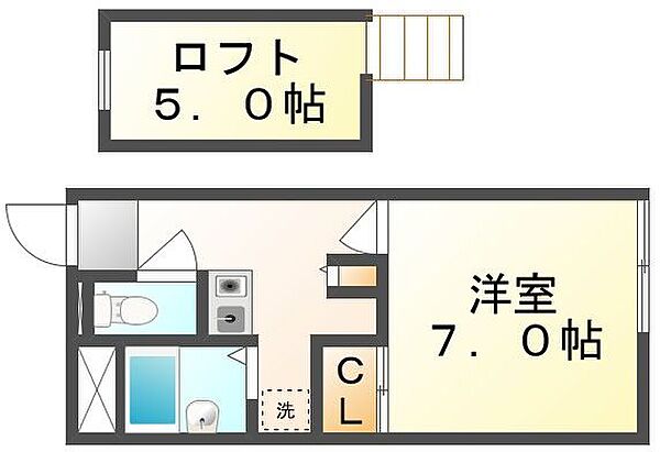 香川県綾歌郡宇多津町浜四番丁(賃貸アパート1K・1階・20.28㎡)の写真 その3