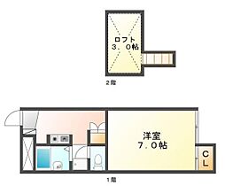 香川県坂出市白金町３丁目（賃貸アパート1K・2階・19.87㎡） その2