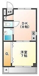 JR高徳線 昭和町駅 徒歩14分の賃貸マンション 5階1DKの間取り