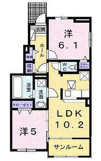 香川県善通寺市善通寺町６丁目(賃貸アパート2LDK・1階・54.18㎡)の写真 その2