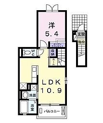 JR予讃線 丸亀駅 徒歩26分の賃貸アパート 2階1LDKの間取り