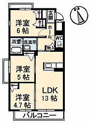 高松琴平電気鉄道琴平線 太田駅 徒歩22分の賃貸マンション 1階3LDKの間取り