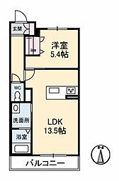 JR土讃線 金蔵寺駅 徒歩29分の賃貸アパート 3階1LDKの間取り