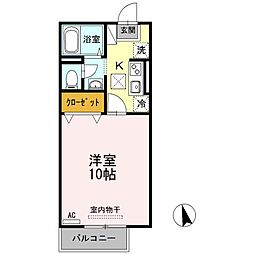 高松琴平電気鉄道琴平線 太田駅 徒歩27分の賃貸アパート 2階1Kの間取り
