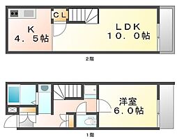 JR予讃線 鬼無駅 徒歩7分の賃貸アパート 1階1LDKの間取り