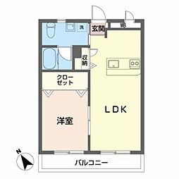JR予讃線 宇多津駅 徒歩8分の賃貸マンション 4階1LDKの間取り