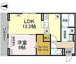 高松琴平電気鉄道志度線 松島二丁目駅 徒歩8分の賃貸アパート 1階1LDKの間取り