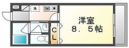 高松琴平電気鉄道長尾線 花園駅 徒歩5分の賃貸マンション 2階1Kの間取り