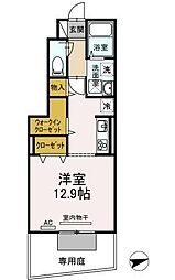 JR予讃線 宇多津駅 徒歩35分の賃貸アパート 1階ワンルームの間取り