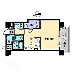 リヴェール 2階ワンルームの間取り