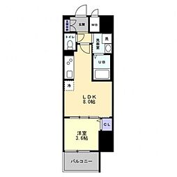 S-RESIDENCE中新町avelis 6階1LDKの間取り