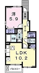 JR予讃線 丸亀駅 徒歩24分の賃貸アパート 1階1LDKの間取り