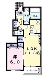 高松琴平電気鉄道長尾線 元山駅 3.1kmの賃貸アパート 1階1LDKの間取り