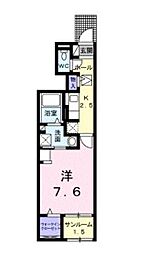 JR予讃線 宇多津駅 徒歩7分の賃貸アパート 1階1Kの間取り