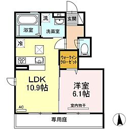 高松琴平電気鉄道長尾線 林道駅 徒歩11分の賃貸アパート 1階1LDKの間取り