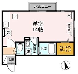 高松琴平電気鉄道長尾線 元山駅 徒歩27分の賃貸アパート 1階ワンルームの間取り