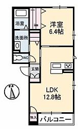 高松琴平電気鉄道長尾線 林道駅 徒歩9分の賃貸マンション 2階1LDKの間取り