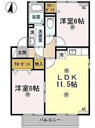 JR土讃線 琴平駅 徒歩31分の賃貸アパート 2階2LDKの間取り