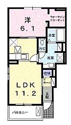 JR予讃線 讃岐塩屋駅 徒歩11分の賃貸アパート 1階1LDKの間取り