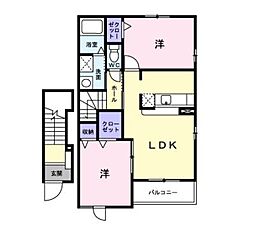 高松琴平電気鉄道長尾線 木太東口駅 徒歩9分の賃貸アパート 2階2LDKの間取り